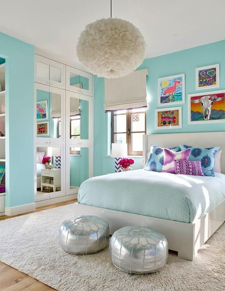 warna cat kamar yang bagus untuk perempuan - biru muda