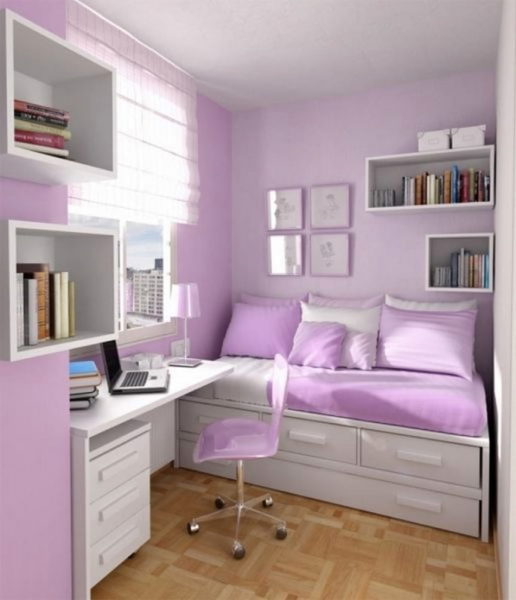 warna cat tembok kamar sempit - lilac