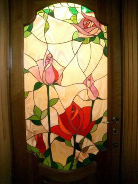 kaca jendela motif bunga terbaru - frame kayu