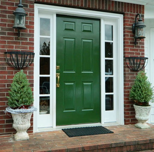 kombinasi warna cat kusen pintu dan jendela - hijau & putih