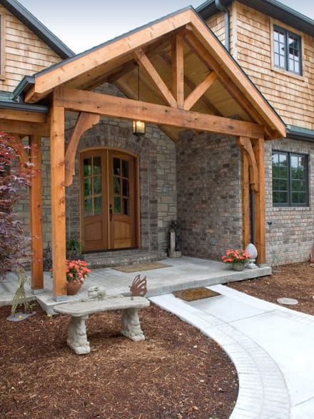 desain profil tiang teras rumah minimalis dari kayu