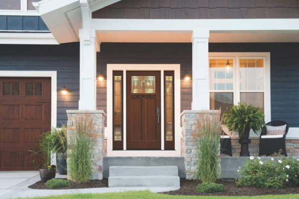 desain profil tiang teras rumah minimalis kombinasi kayu dan batu alam