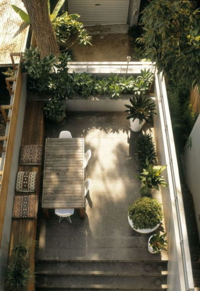 desain teras rooftop rumah kecil minimalis
