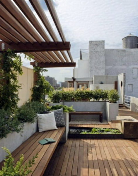 model teras rumah minimalis lantai kayu