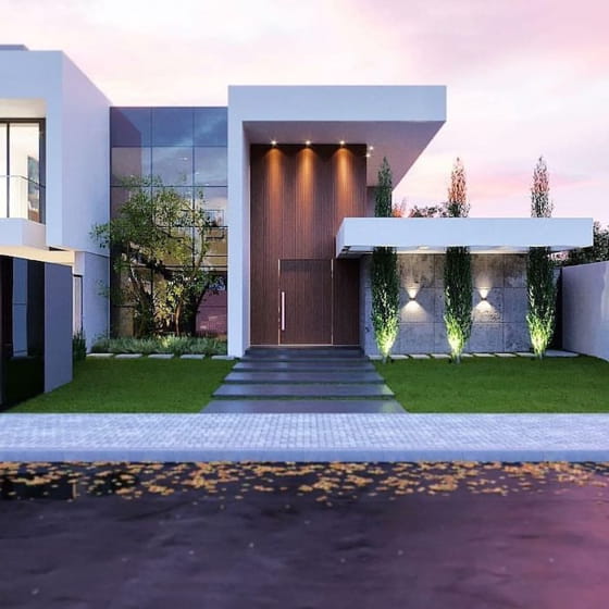 model teras rumah panjang ke samping minimalis