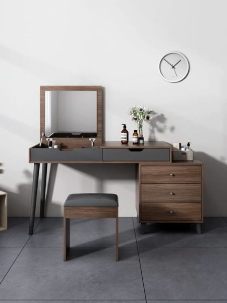 meja rias minimalis modern dari kayu