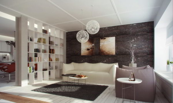 bikin partisinya terlihat minimalis dengan warna putih - model partisi ruang tamu dan ruang keluarga