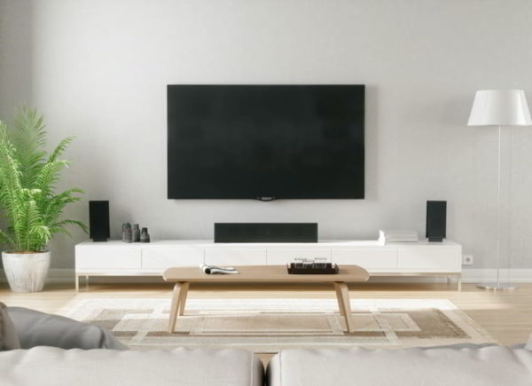 pilih warna cat untuk dindingnya dengan warna putih supaya hasilnya minimalis - ruang tv minimalis kecil